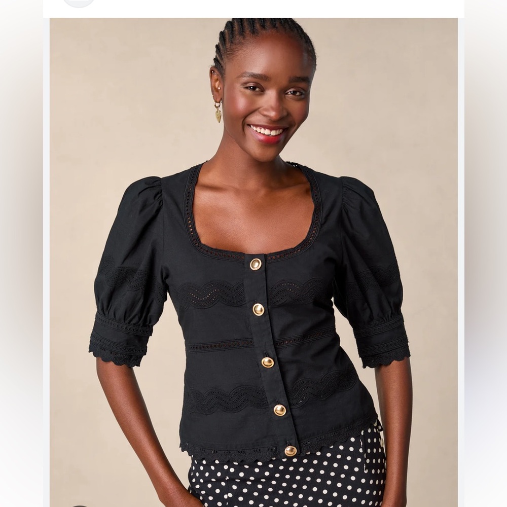 ROUJE  ✨ Blondine Blouse Black size 36 s/xs 0/2